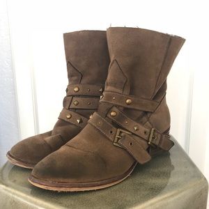 Brown Suede Booties